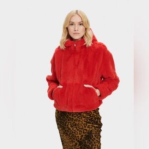 UGG Mandy Faux Fur Hoodie, Size S